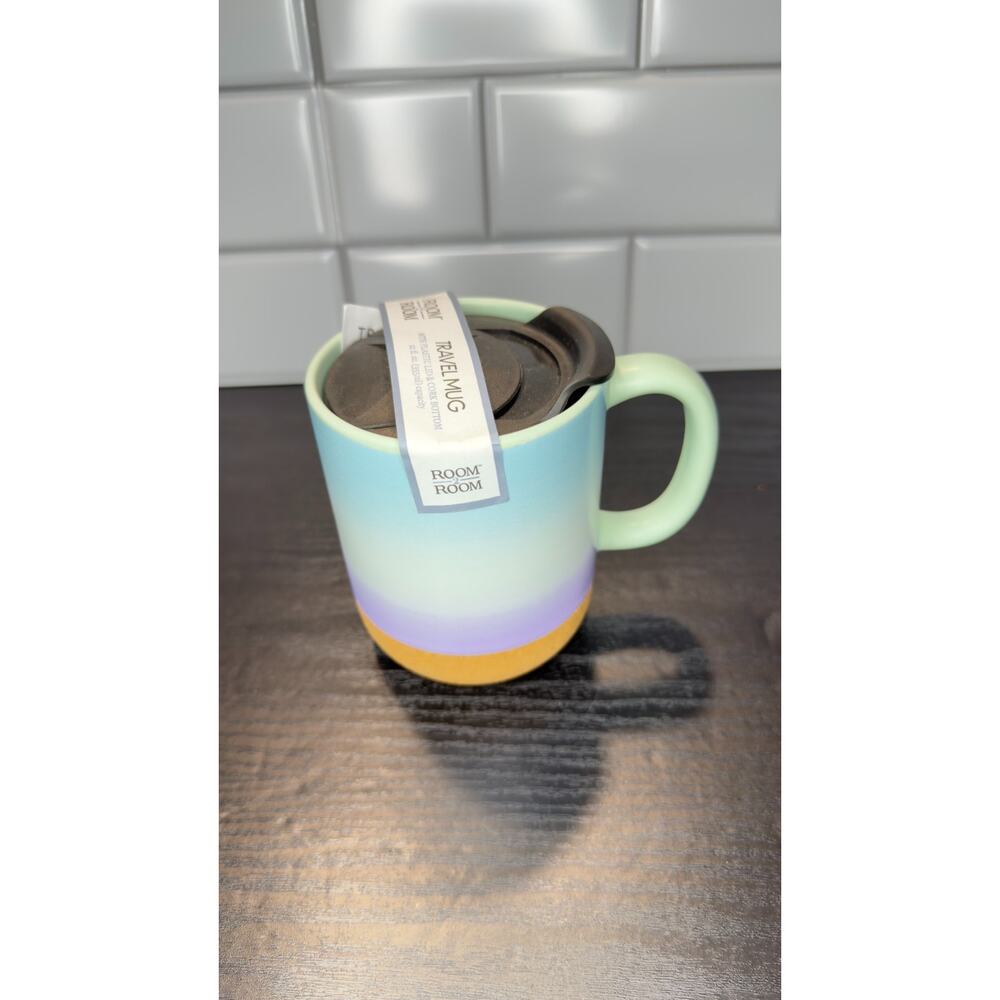 Room2Room Stainless Steel Travel Mug with Lid and Cork Bottom - 12 oz